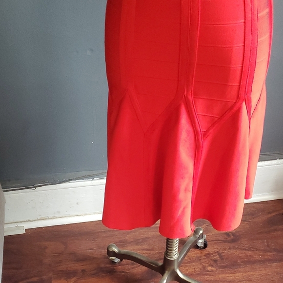 Nwt Topshop Red Sleeveless Fit and Flare Bodycon Dress - Picture 4 of 12